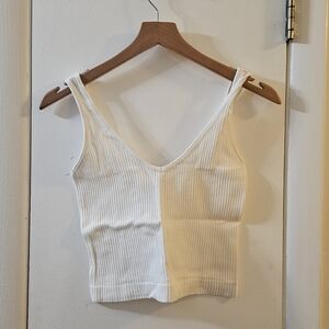 White ribbed tank top